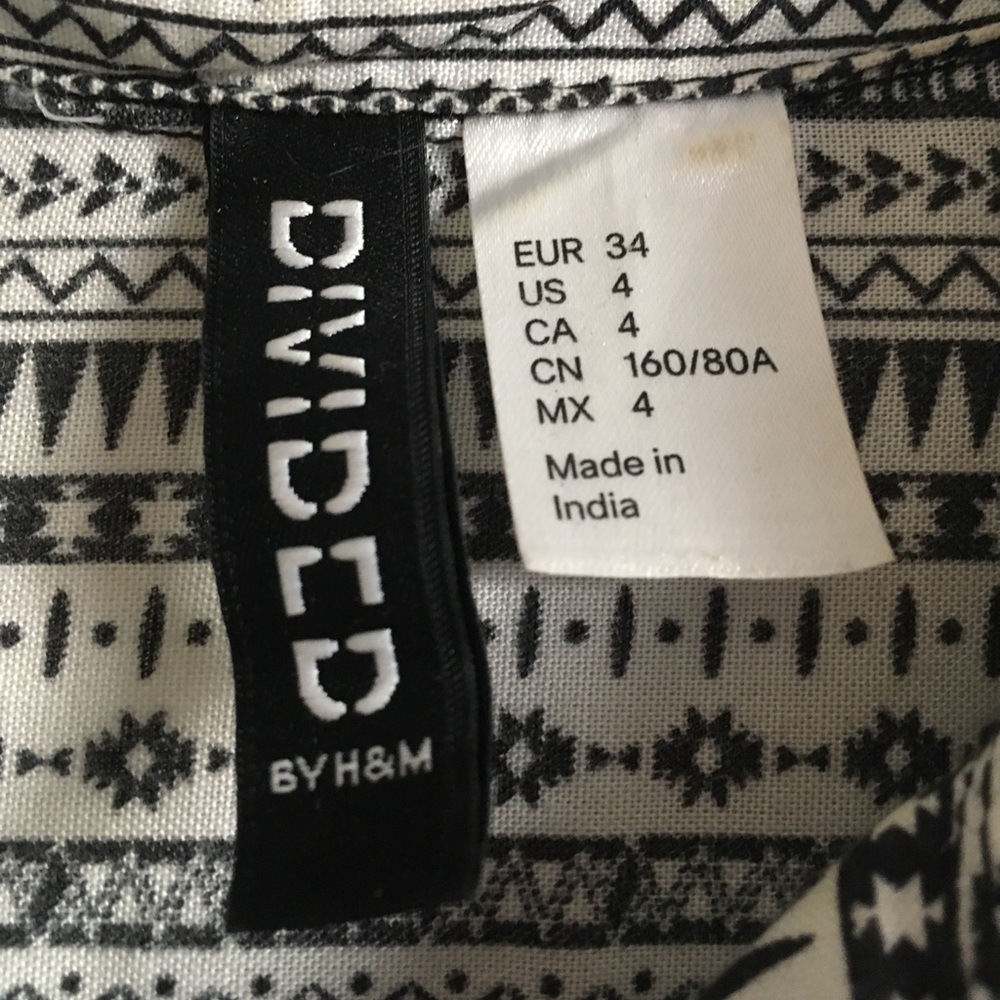Black and White Pattern Button Down - Picture 4 of 6
